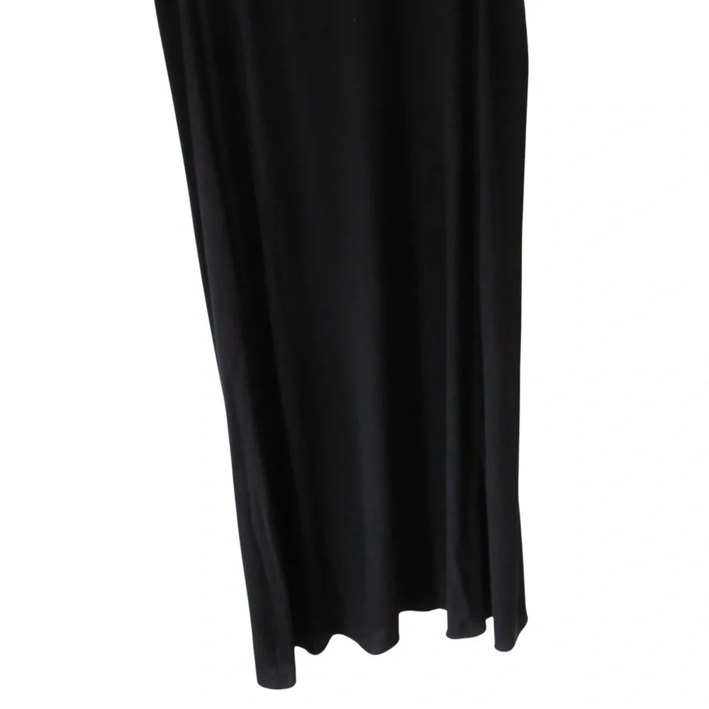 Eileen Fisher Black Silk Dress Large Sleeveless Crewneck Minimalist Lagenlook - Picture 6 of 9